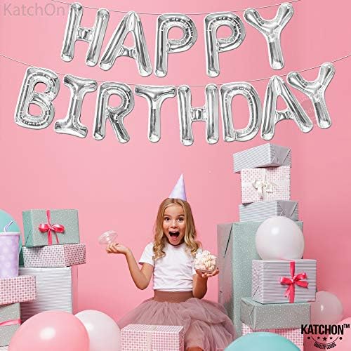 Silver Birthday Balloon Banner–16