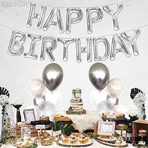 Silver Birthday Balloon Banner–16