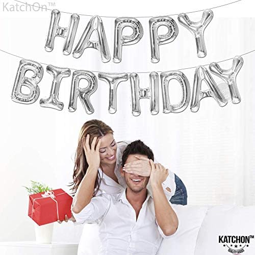 Silver Birthday Balloon Banner–16