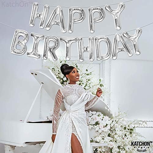 Silver Birthday Balloon Banner–16