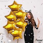 Gold Star Foil Balloons –1 8” 6pcs