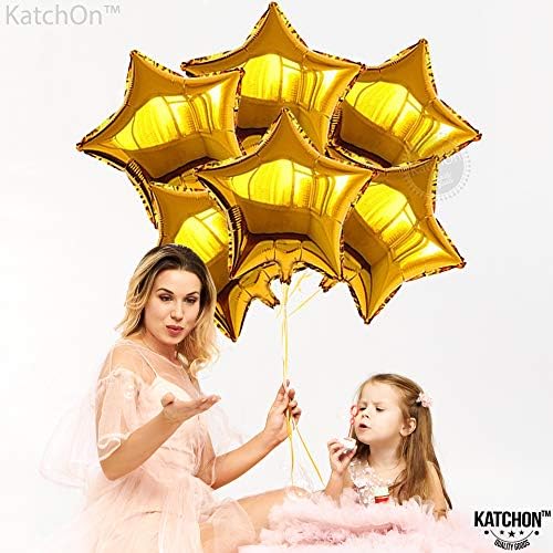 Gold Star Foil Balloons –1 8” 6pcs