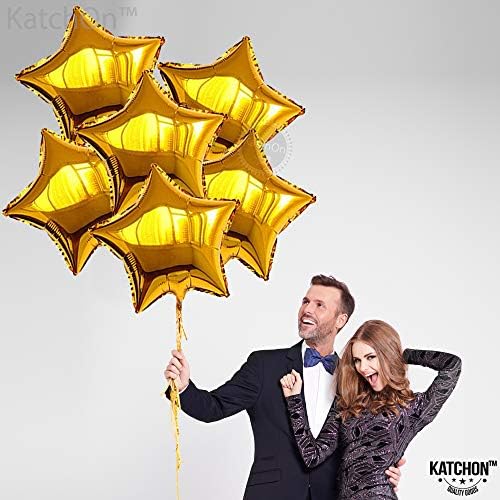 Gold Star Foil Balloons –1 8” 6pcs