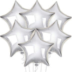 Silver Star Foil Balloons – 18” 6pcs