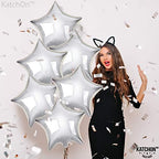 Silver Star Foil Balloons – 18” 6pcs