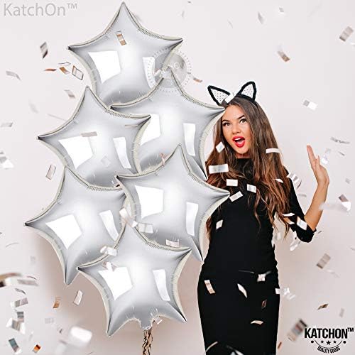 Silver Star Foil Balloons – 18” 6pcs