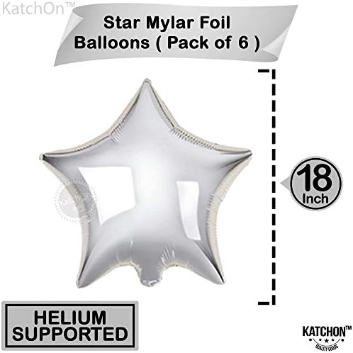 Silver Star Foil Balloons – 18” 6pcs