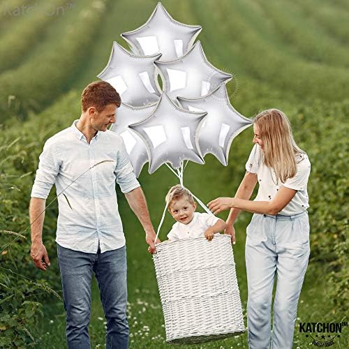 Silver Star Foil Balloons – 18” 6pcs