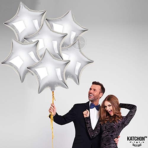 Silver Star Foil Balloons – 18” 6pcs