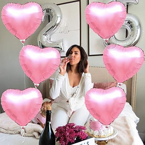 Pink Heart Balloons – Pack of 6 (18)
