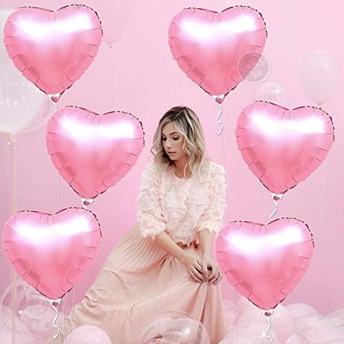 Pink Heart Balloons – Pack of 6 (18)
