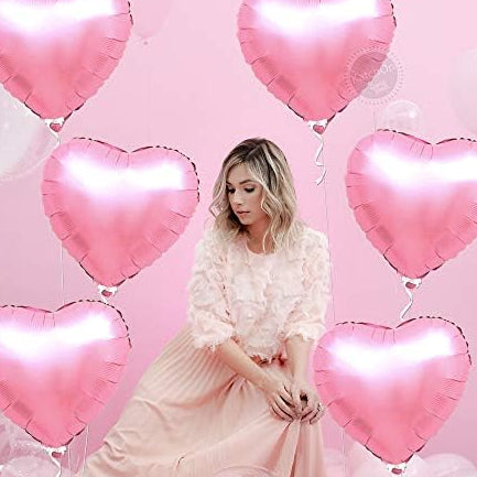 Pink Heart Balloons – Pack of 6 18 inch