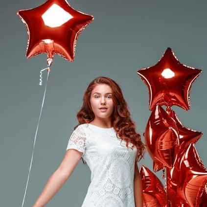 Red Star Foil Balloons – 6pcs
