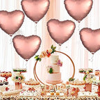 Rose Gold Heart Balloons – 6 Pack