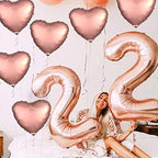 Rose Gold Heart Balloons – 6 Pack
