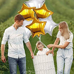 Gold & Silver Star Balloons –6pcs
