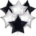 Black Silver Star Balloons – 6pcs