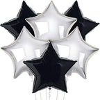 Black Silver Star Balloons – 6pcs