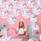 Pink White Confetti Balloons – 30 Pcs