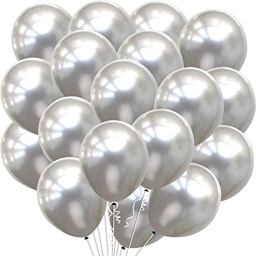 HIGHLAND Silver Metallic Balloons–50pcs