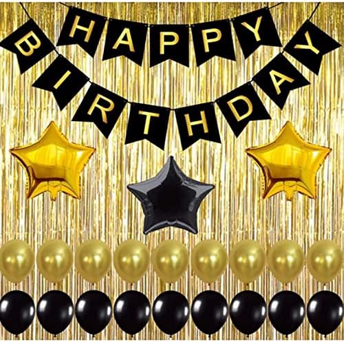 Black & Gold Birthday Decor Kit