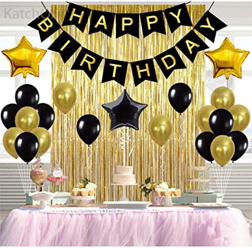 Black & Gold Birthday Decor Kit