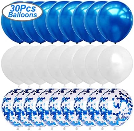 Blue Happy Birthday Confetti Balloons