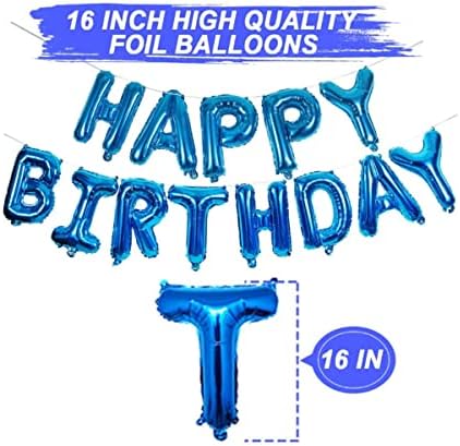 Blue Happy Birthday Confetti Balloons