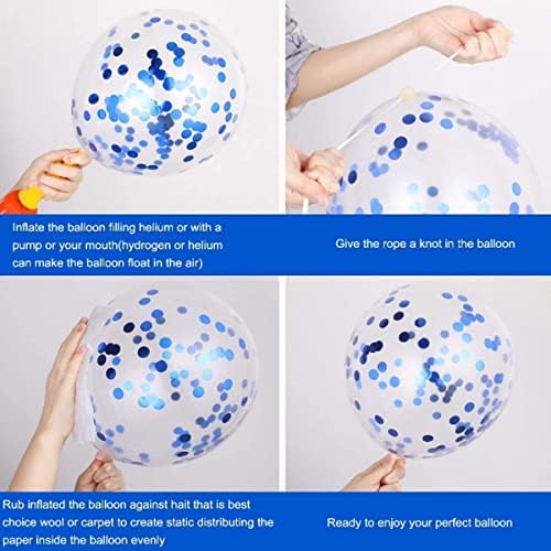 Blue Happy Birthday Confetti Balloons