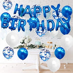 Blue Happy Birthday Confetti Balloons