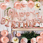Happy Birthday Rose Gold Balloon Set