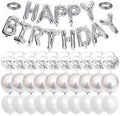 Silver Birthday Balloon Set with Confetti