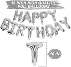 Silver Birthday Balloon Set with Confetti