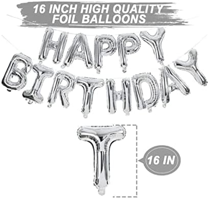 Silver Birthday Balloon Set with Confetti