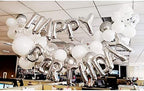 Silver Birthday Balloon Set with Confetti