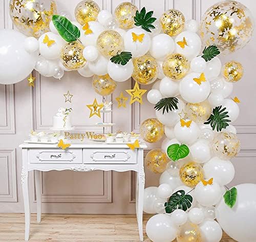 60 Pcs Gold Metallic & Confetti Balloons