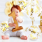 60 Pcs Gold Metallic & Confetti Balloons