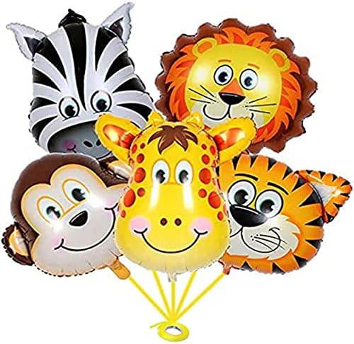 Jungle Safari Foil Balloons – 5 Pcs