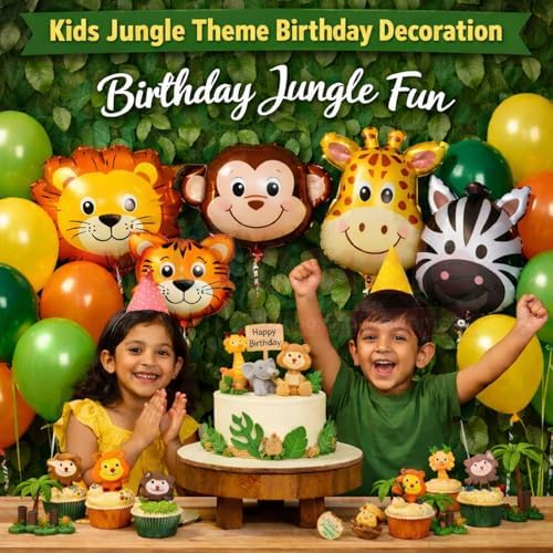 Jungle Safari Foil Balloons – 5 Pcs