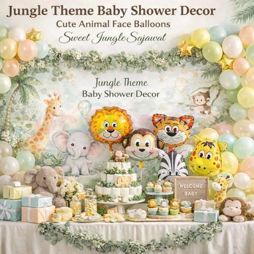 Jungle Safari Foil Balloons – 5 Pcs