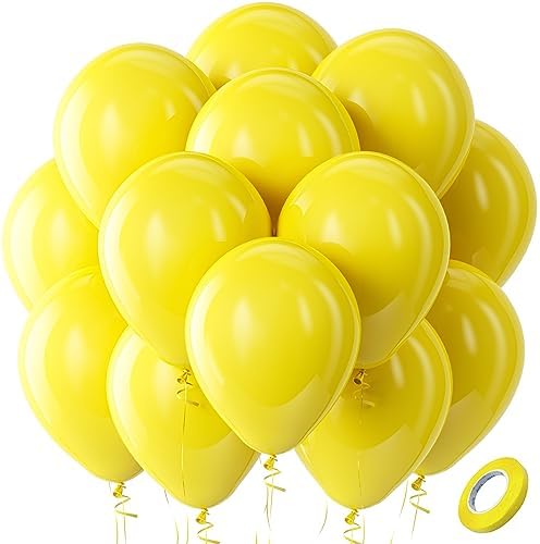 Bezente Yellow Balloons – 100 Pcs