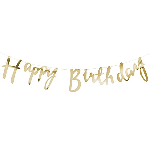 Gold Happy Birthday Cardstock Banner