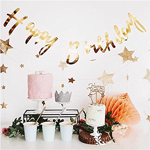 Gold Happy Birthday Cardstock Banner