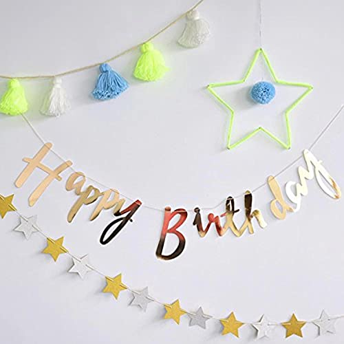 Gold Happy Birthday Cardstock Banner