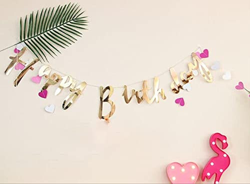 Gold Happy Birthday Cardstock Banner