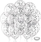 Silver Confetti Balloons – 60 Pcs