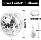 Silver Confetti Balloons – 60 Pcs