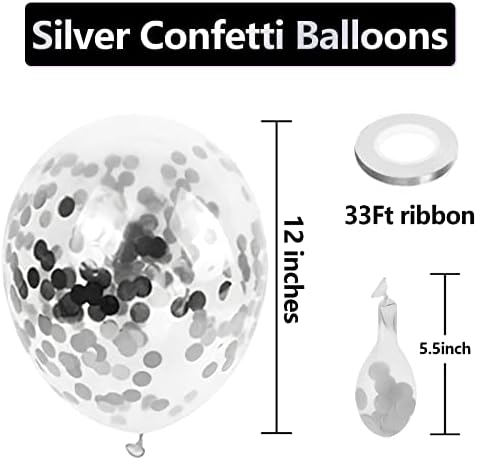 Silver Confetti Balloons – 60 Pcs