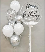 Silver Confetti Balloons – 60 Pcs