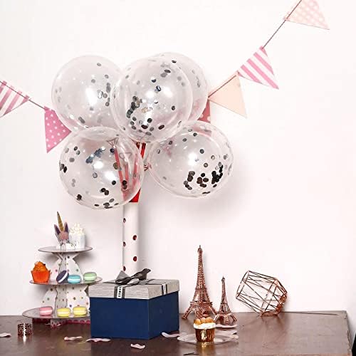 Silver Confetti Balloons – 60 Pcs